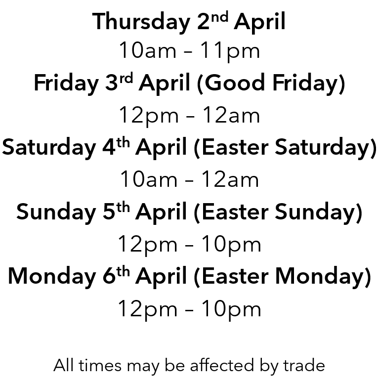 Easter opening hours 2026