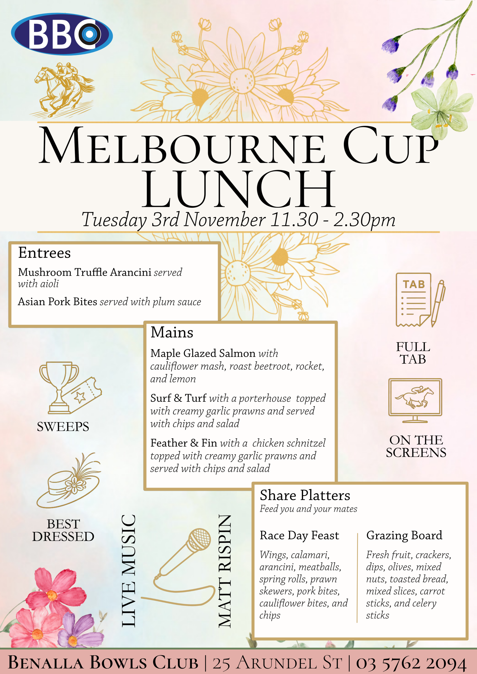 Melb Cup Flyer & Menyu Melbourne Cup Menu flyer
